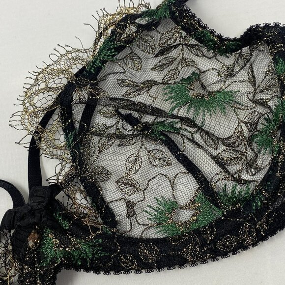 Agent Provocateur Castalia Black Gold Bra 36B - Picture 13 of 16